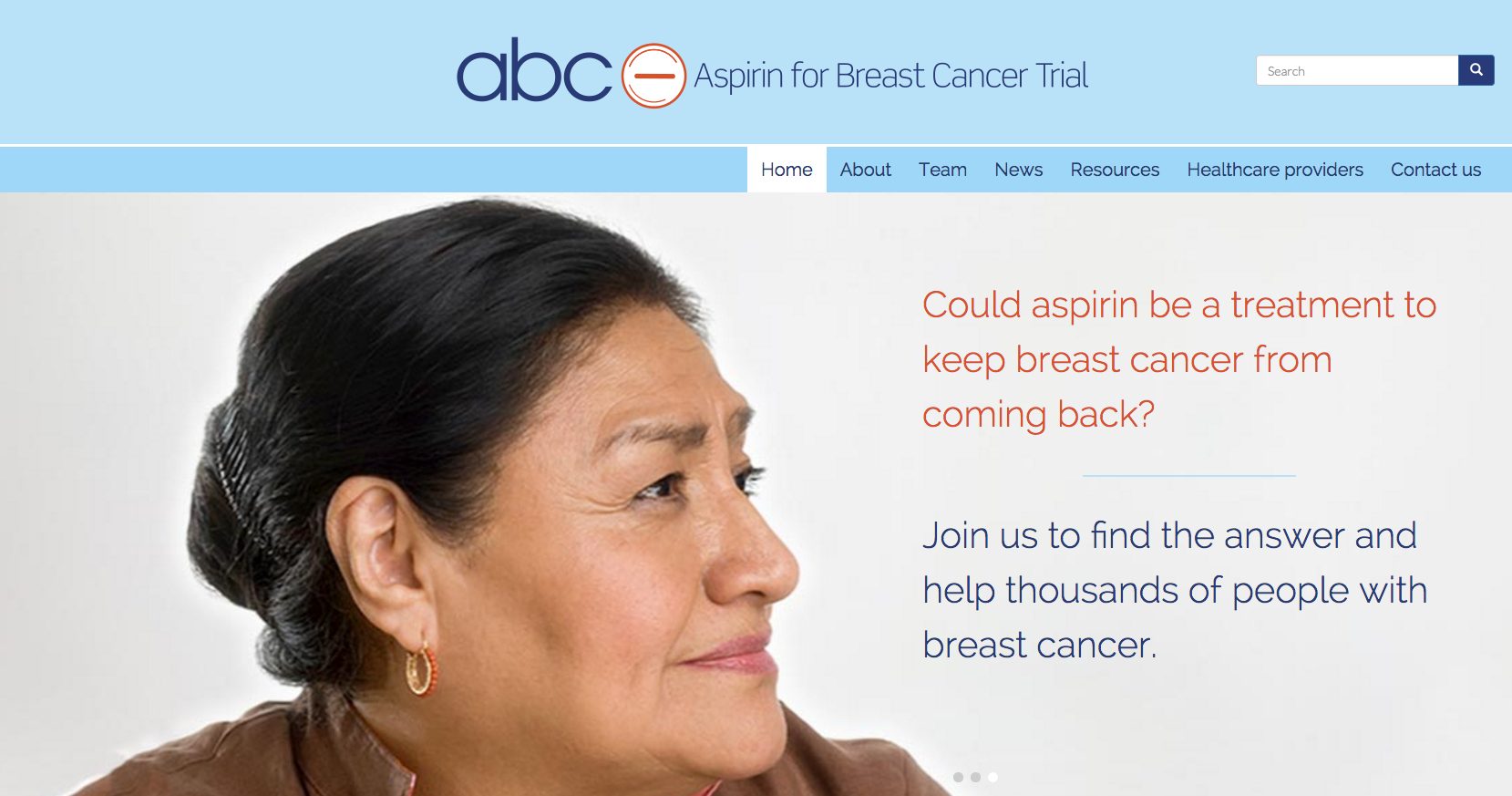 Image of Aspirin for Breast Cancer Trial homepage