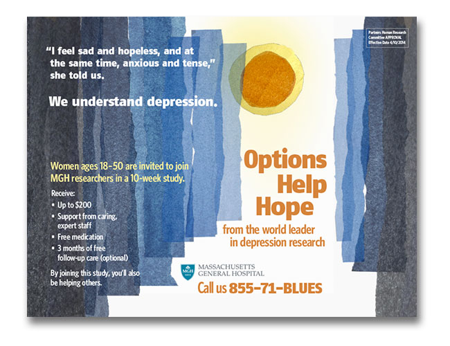 Poster design for MGH depression research recruitment