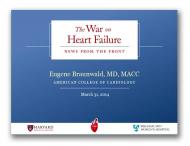 Cover slide of Dr. Eugene Braunwald's inaugural lecture on Future Directions in Cardiovascular Medicine