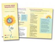 Image of cover and inside of Cancer Gene Sequencing brochure