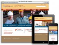Screen shots of Center for Work, Health, and Well-being website on various devices